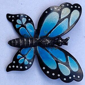 Butterfly Pin Morpho design Hand Panted beautiful Shades of Blue
